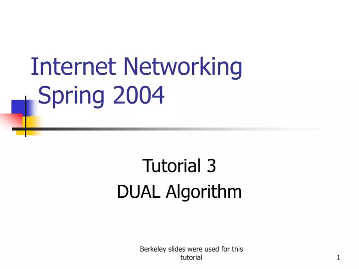 internet networking spring 2004