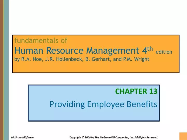 chapter 13 providing employee benefits