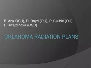 Oklahoma Radiation plans