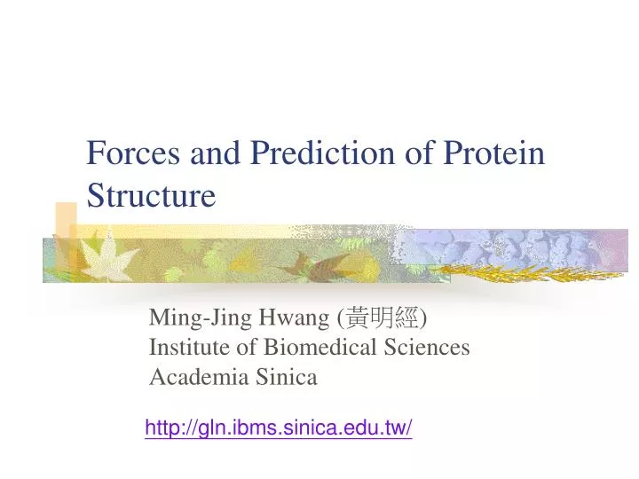 forces and prediction of protein structure