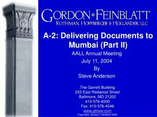A-2: Delivering Documents to Mumbai (Part II)