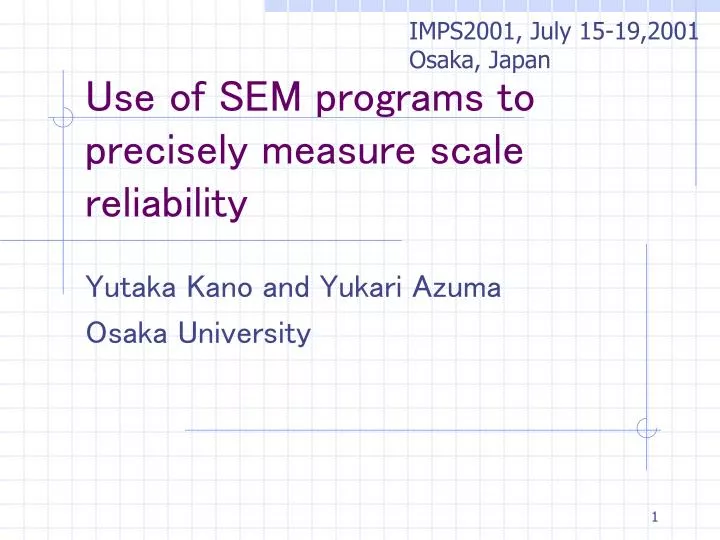 use of sem programs to precisely measure scale reliability