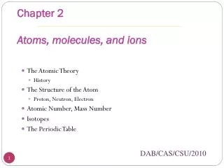 chapter 2 atoms molecules and ions