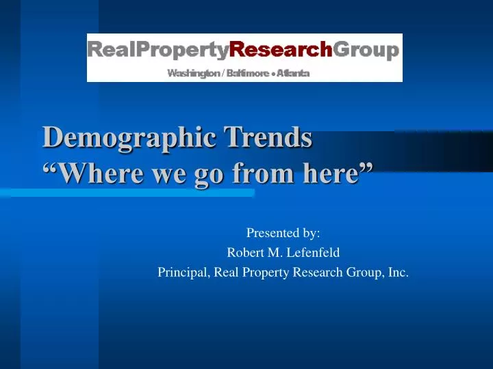 demographic trends where we go from here