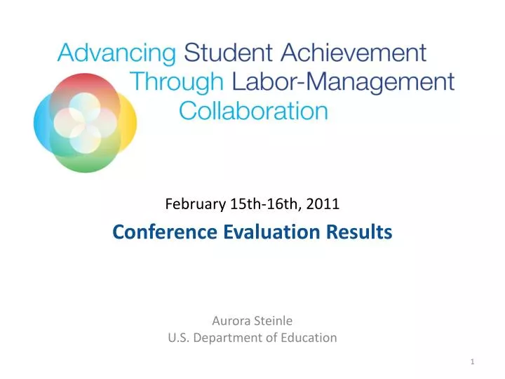 february 15th 16th 2011 conference evaluation results aurora steinle u s department of education