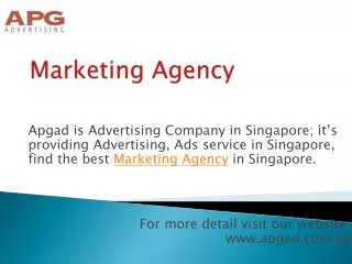 Apgad is Most Famous Marketing Agency in Singapore