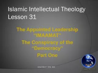 Islamic Intellectual Theology Lesson 31
