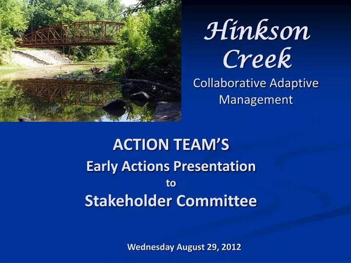 hinkson creek collaborative adaptive management