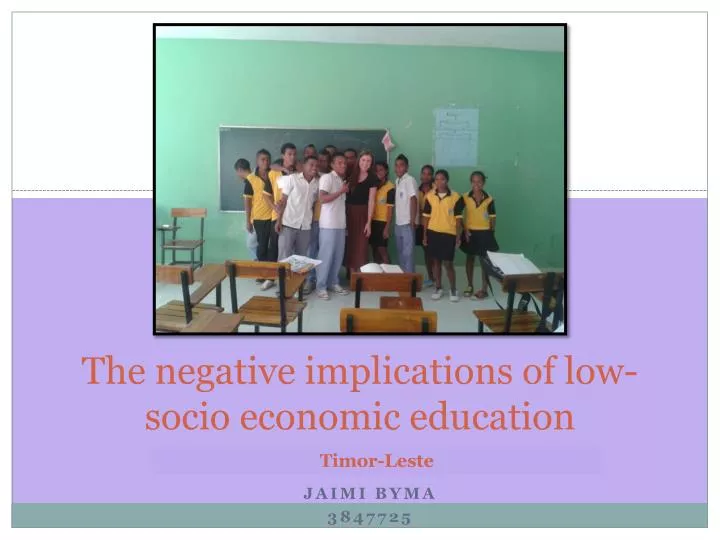 the negative implications of low socio economic education