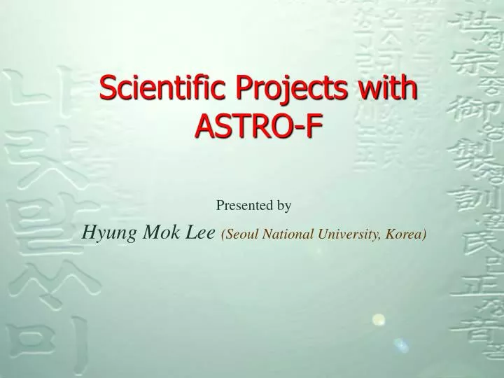 scientific projects with astro f