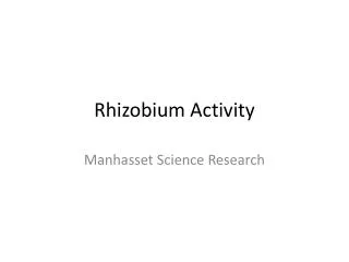 Rhizobium Activity