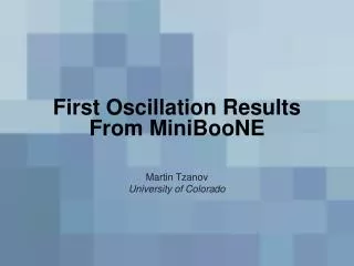 First Oscillation Results From MiniBooNE