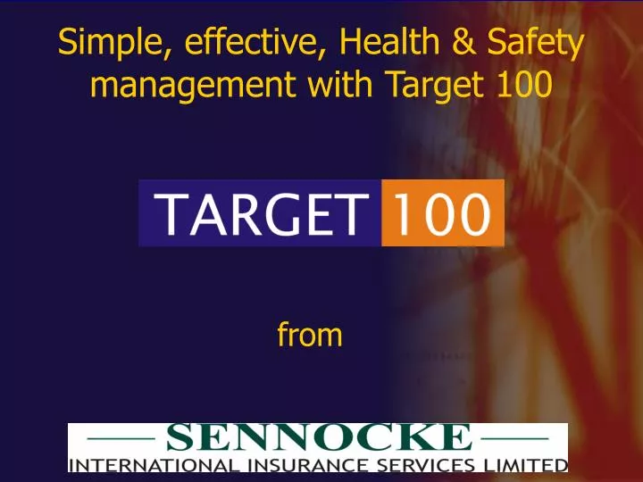 simple effective health safety management with target 100