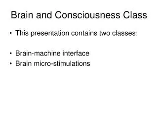 Brain and Consciousness Class