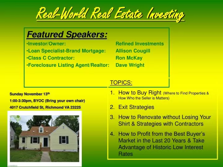 real world real estate investing