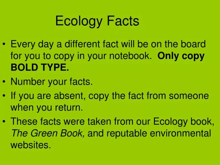 ecology facts