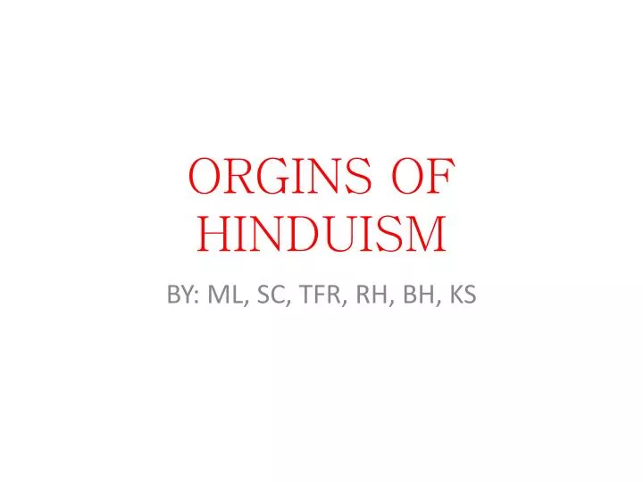 orgins of hinduism