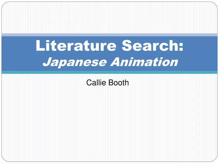literature search japanese animation