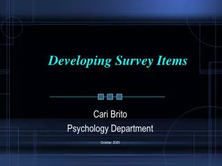 Developing Survey Items