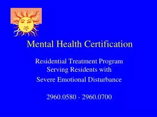 Mental Health Certification