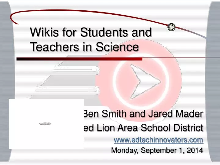 wikis for students and teachers in science