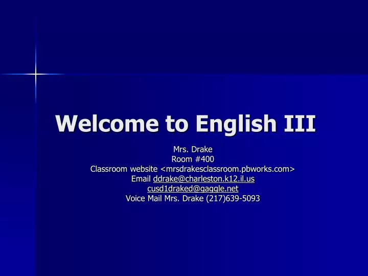 welcome to english iii