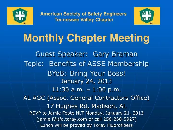 monthly chapter meeting