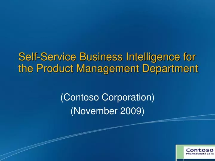 self service business intelligence for the product management department