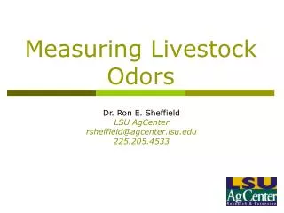 Measuring Livestock Odors