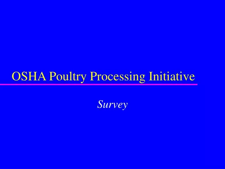 osha poultry processing initiative