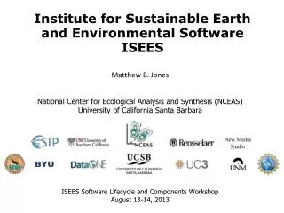 Institute for Sustainable Earth and Environmental Software ISEES