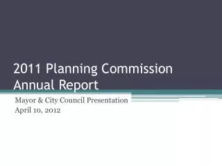 2011 Planning Commission Annual Report