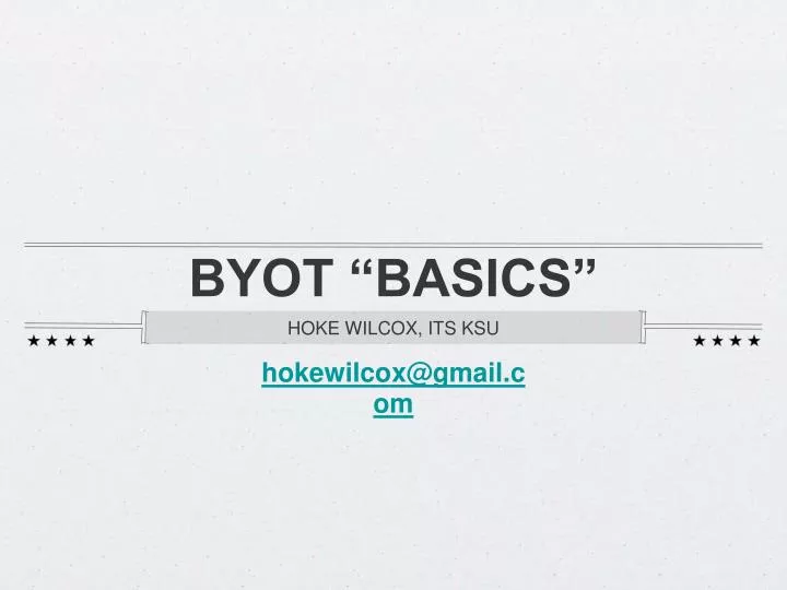 byot basics