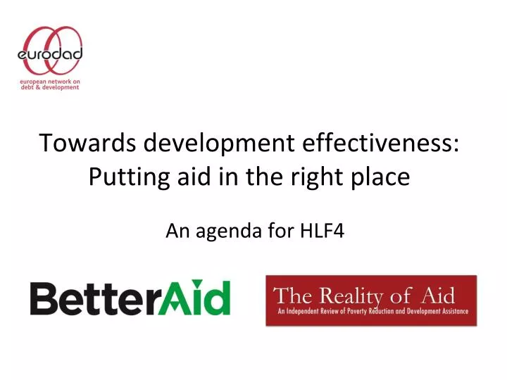 towards development effectiveness putting aid in the right place