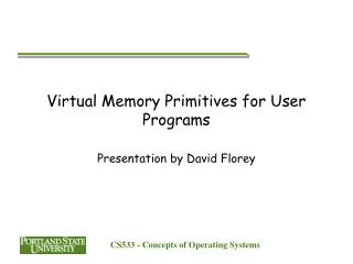 Virtual Memory Primitives for User Programs