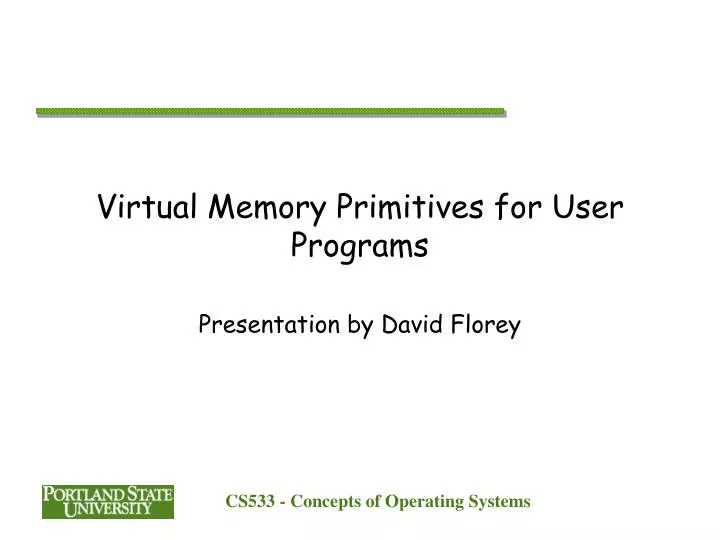 virtual memory primitives for user programs