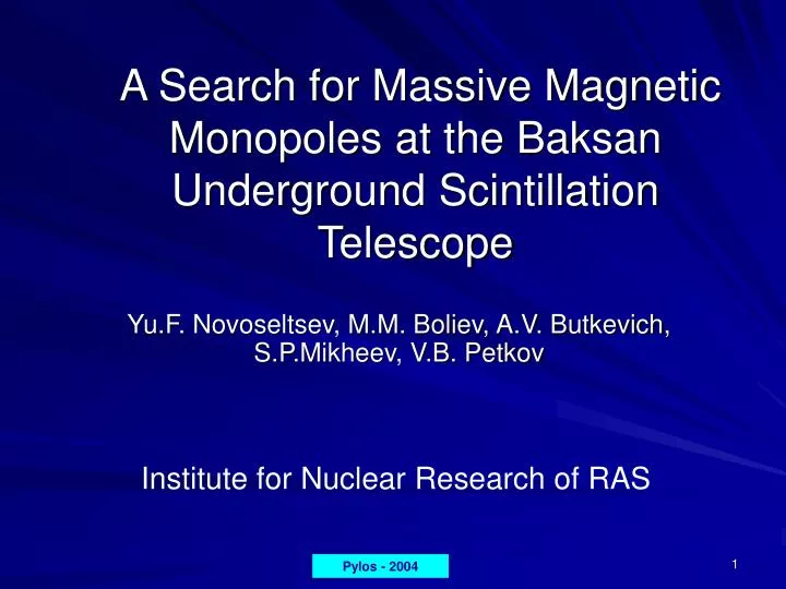 a search for massive magnetic monopoles at the baksan underground scintillation telescope