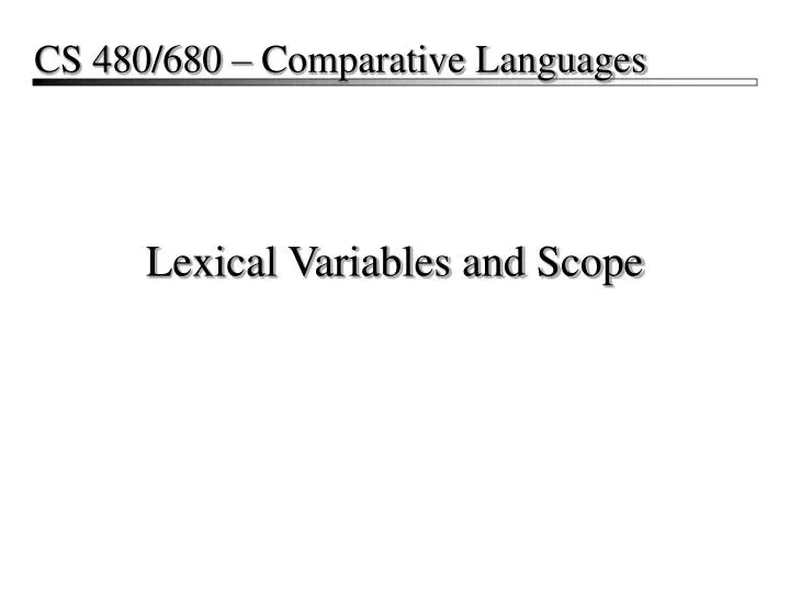 lexical variables and scope