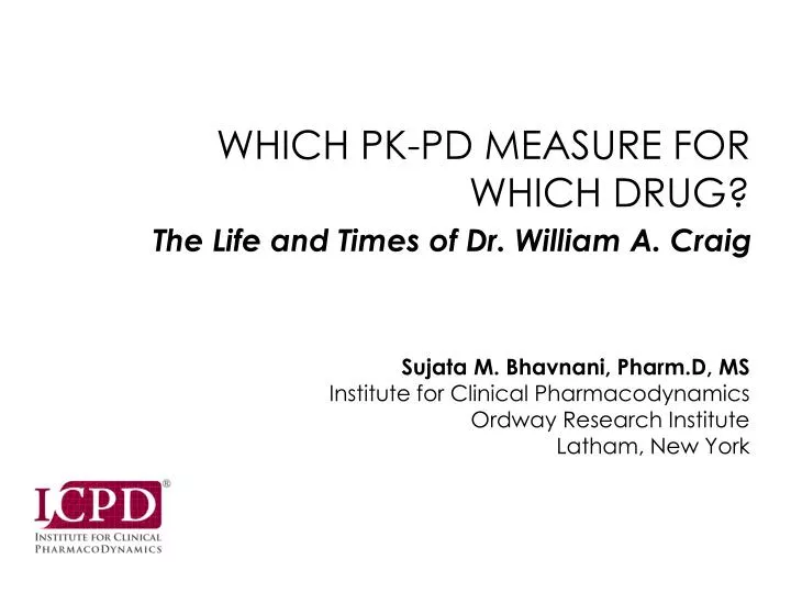 which pk pd measure for which drug