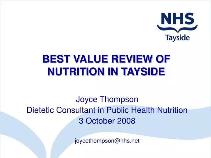 best value review of nutrition in tayside