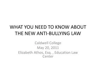 WHAT YOU NEED TO KNOW ABOUT THE NEW ANTI-BULLYING LAW