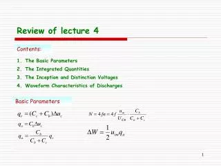 Review of lecture 4