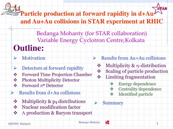 particle production at forward rapidity in d au and au au collisions in star experiment at rhic