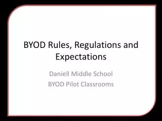 BYOD Rules, Regulations and Expectations