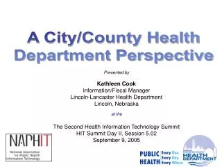 A City/County Health Department Perspective