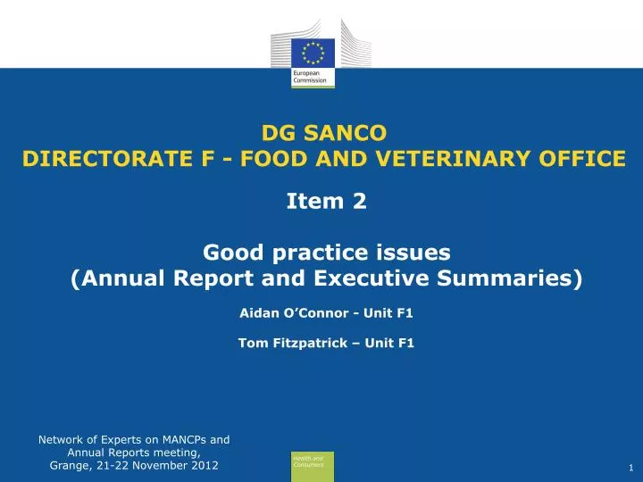 dg sanco directorate f food and veterinary office
