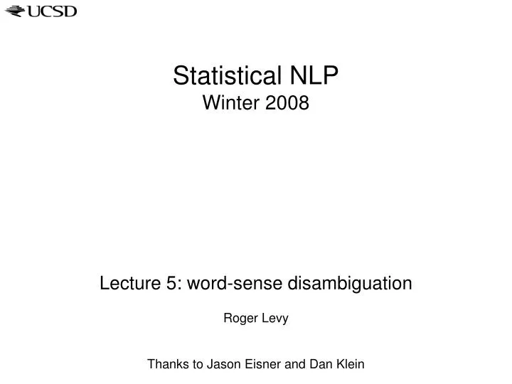 statistical nlp winter 2008
