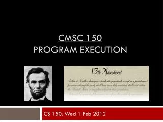 CMSC 150 program execution
