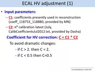 ECAL HV adjustment (1)