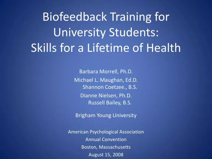 biofeedback training for university students skills for a lifetime of health